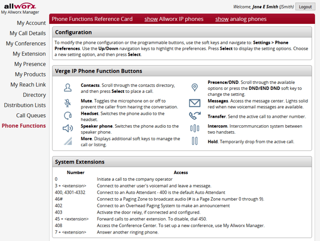 Standard Features Allworx